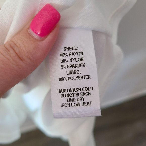 Lulu's US M Sealed With A Kiss White Ruffled Bodycon Dress Stretch NEW *Flawed* - Picture 10 of 15